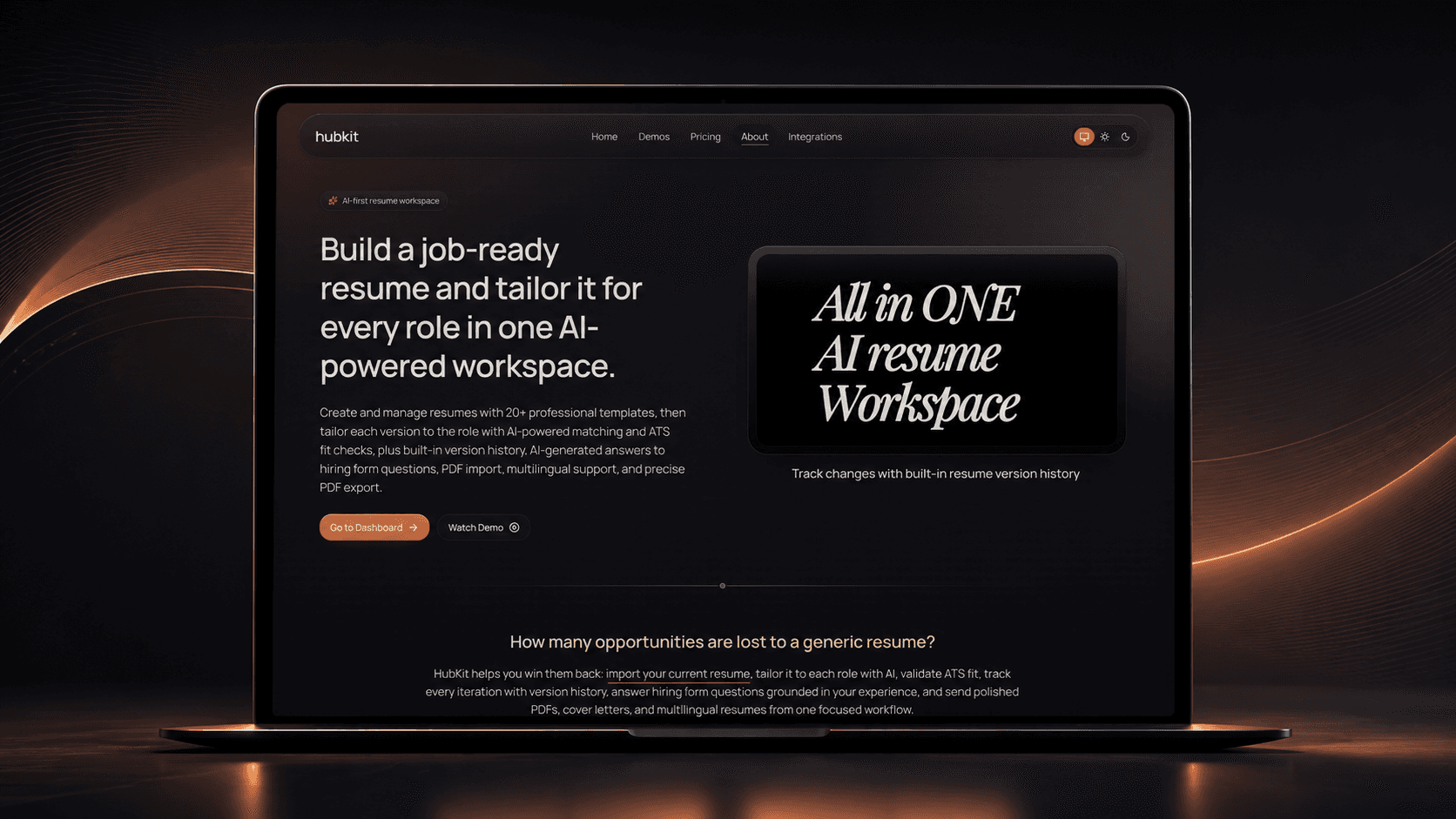 HubKit — an AI-first resume workspace to build a job-ready resume and tailor it for every role